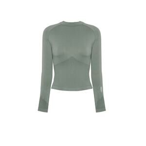 SEFI Timeless Ribbed Long Sleeve Top - Smoked Olive Size Medium MSRP $99 NWT
